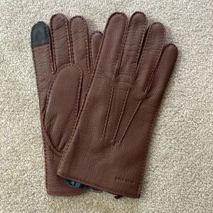 Cole Haan Men’s Brown Deerskin Leather Gloves, Size M